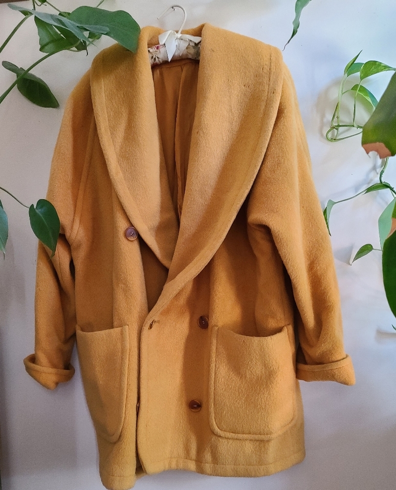 Vintage mustard oversized wool coat